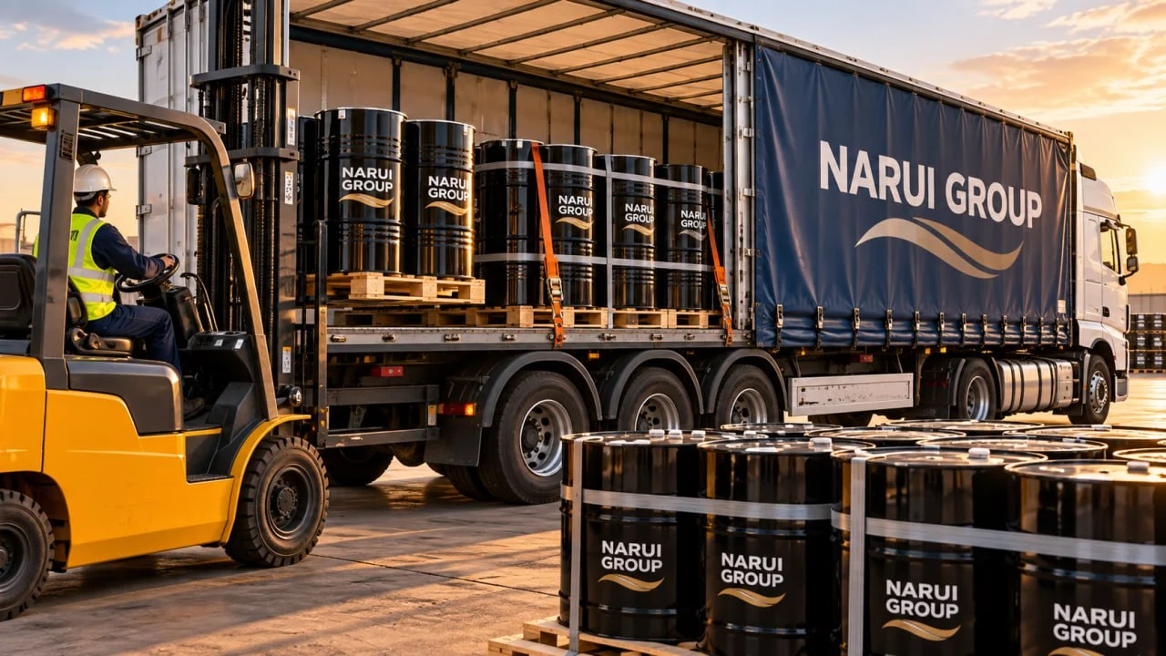 NARUI GROUP – Bitumen Packaging and Export in Steel Drums (1)